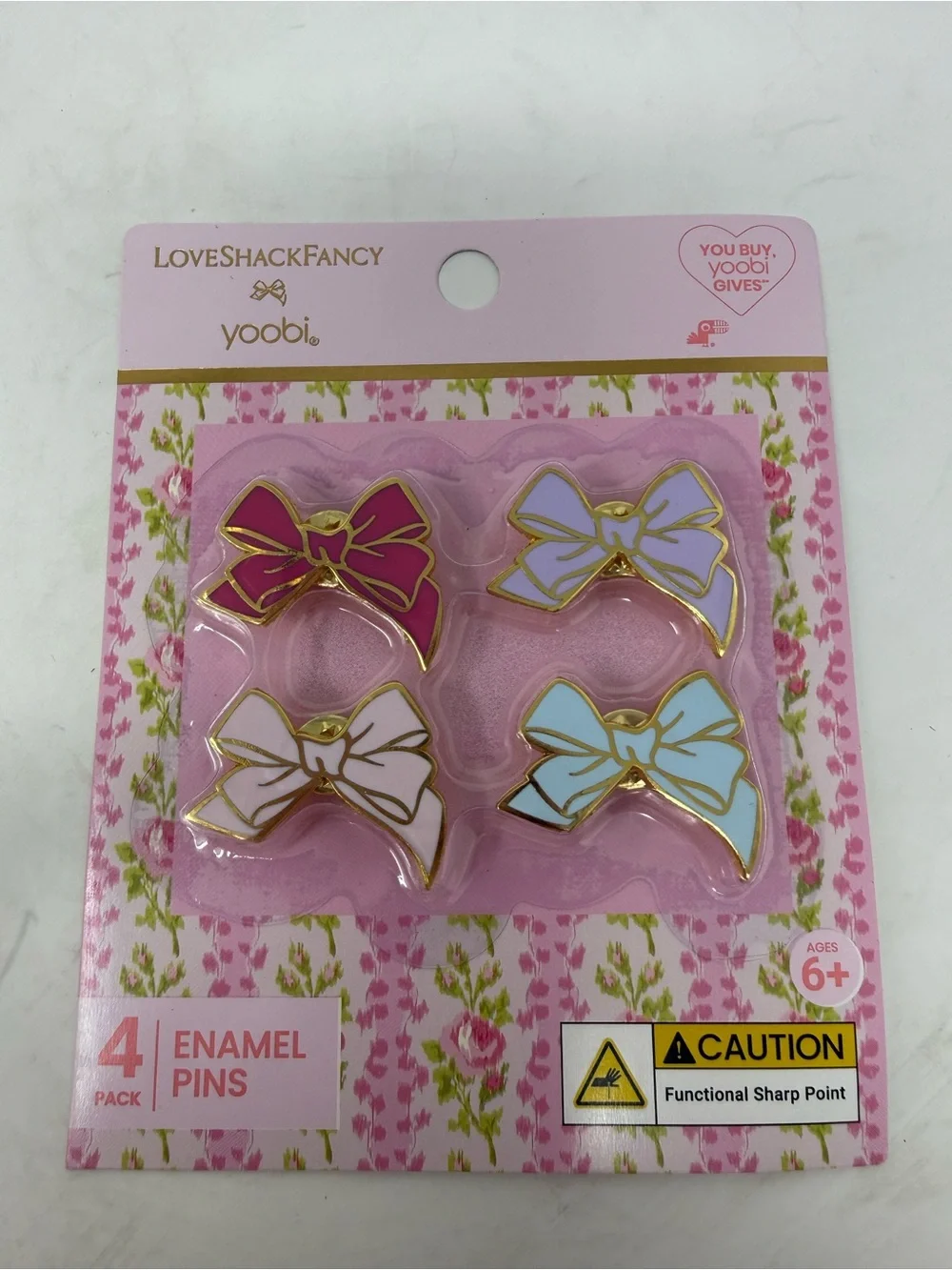 LoveShackFancy x Target - Yoobi 4 Pack Enamel Pins for bags, backpacks NWT